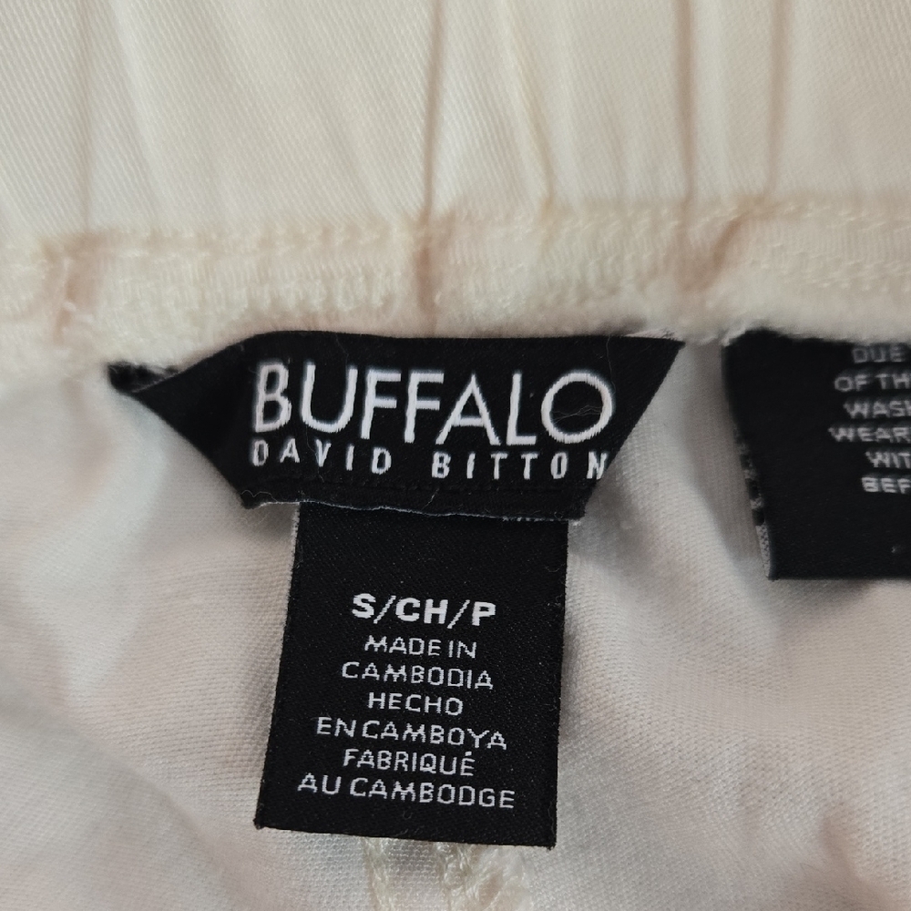 Buffalo David Bitton Women Small Cream Elastic Waist Patch Pocket Pull-On Jogger - Picture 9 of 16